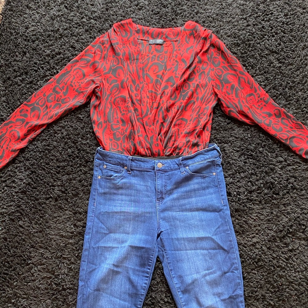 Zara Leopard Print Bodysuit